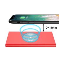Buy cheap Aluminum 5000mAh Polymer Battery QI Wireless Charging Power Bank Gold/Red/grey product