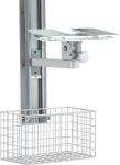 White medical monitor trolley arm with 4 inch universal casters
