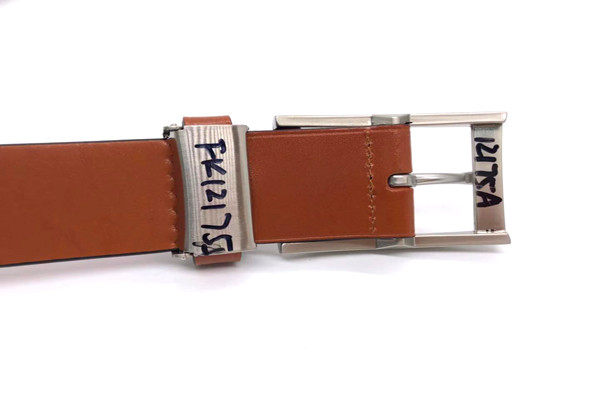 Full - Grain Mens Leather Dress Belt With Zinc Alloy Pin Buckle