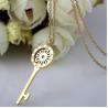 Buy cheap Roman Numeral Engraved Necklace ,Women′s Sun Flower Stainless steel Necklace, Key Pendant Sweater Necklace from wholesalers