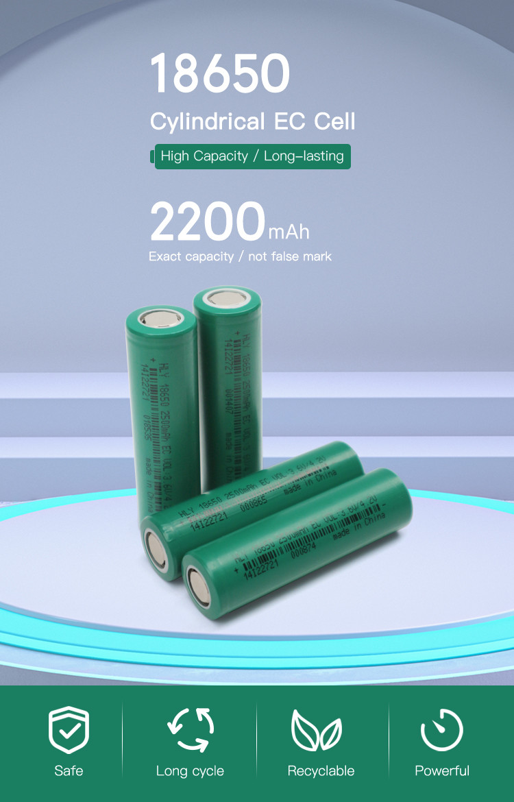 High Power 18650 Lithium Ion Battery 3.6v 2500mah Cells For Flashlight
