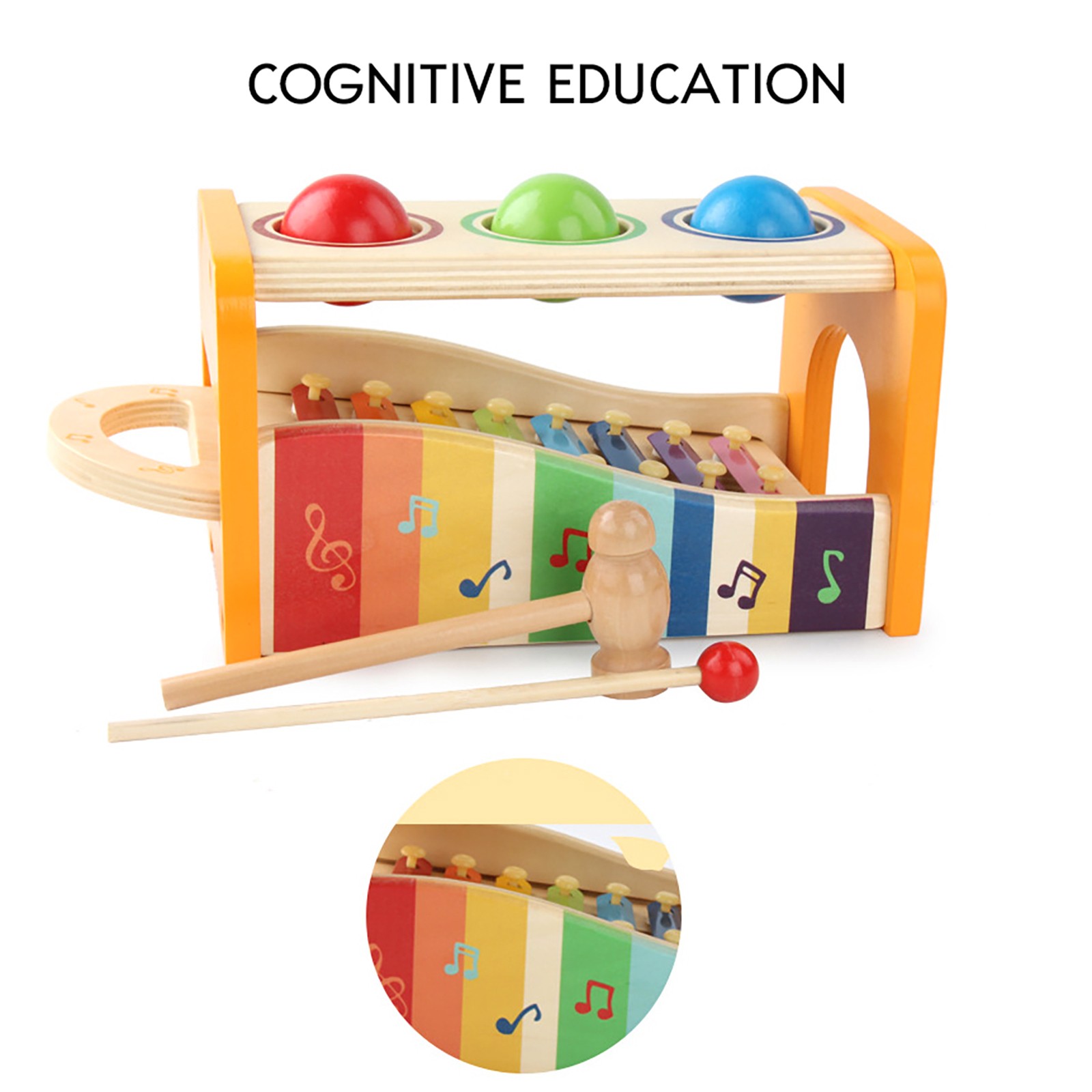 8 Notes Piano Kids Wooden Xylophone Instruments Educational Toys