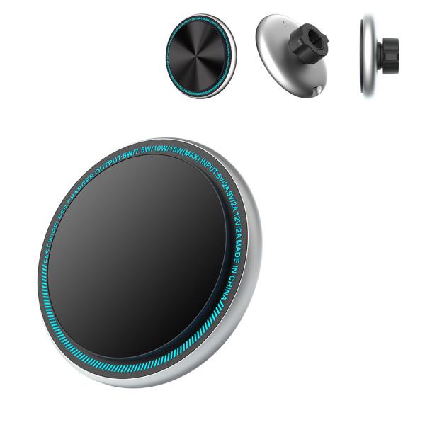 Buy cheap Iphone 15 Pro Max Charger Magnetic Wireless Car Phone Holder With Metal Running Light And Logo Carving Option from wholesalers