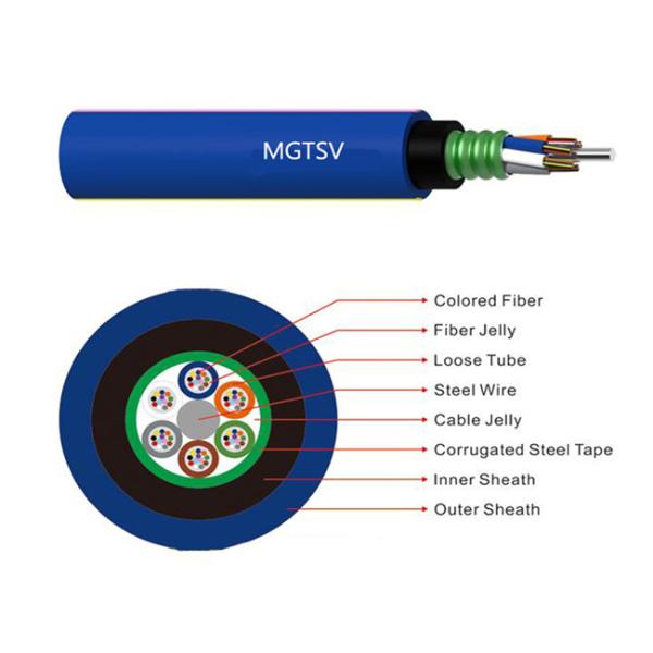 Buy cheap OEM Outdoor Fiber Optic Cable PVC Sheath Blue Direct Buried Mining 8 Core MGTSV from wholesalers
