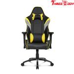 Black And Yellow Gaming Chair , Adjustable Computer Gaming Desk Chair