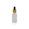 Buy cheap 50ml Frosted Clear Oil Bottle Essential Oil Glass Bottles With Matte Gold Dropper from wholesalers