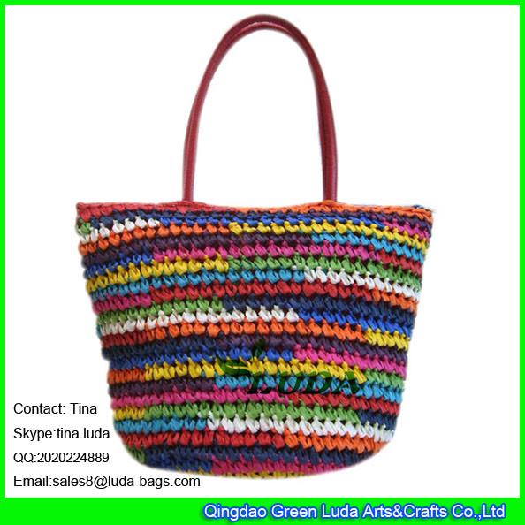 Buy cheap LUDA 2016 spring summer straw beach bag crochet straw leather ladies handbag from wholesalers