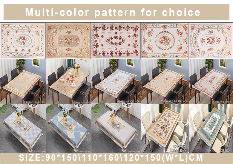 Custom Logo Accepted 80*120cm Direct Plastic PVC Floral Tablecover for Dining Table