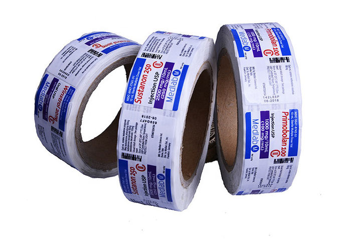 Customised adhesive plastic PP PE PET sticker label for vial packaging