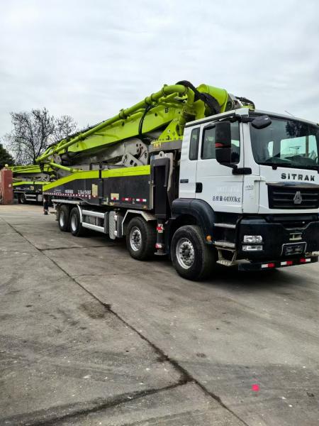 Buy cheap Zoomlion's 56-meter concrete pump truck is equipped with German Shandeka chassis, specially built for high-rise buildings and large projects. from wholesalers