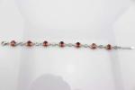 Women Jewelry 925 Silver Bracelet Garnet Cubic Zirconia Tennis Bracelet(H07)