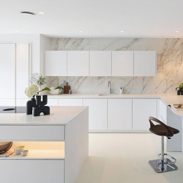 Buy cheap Wholesale Modern White L Shaped Melamine Kitchen New Design Kitchen Cabinets from wholesalers