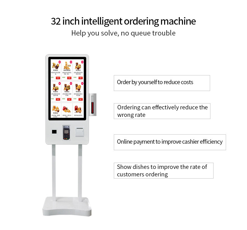 8ms Response 32 Inch TFT Touch Screen Kiosk For Self Service Payment