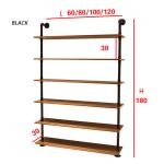 Wood / Metal Indoor Shoe Rack Display Shelves Modern 6 Layers Store Fittings