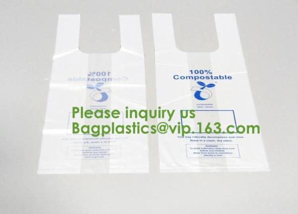 Buy cheap 100% Biodegradable Compostable Plastic T-Shirt Vest Bag For Shopping,Home,Decoration,Wedding,Supermarket,Restaurant,Bake from wholesalers