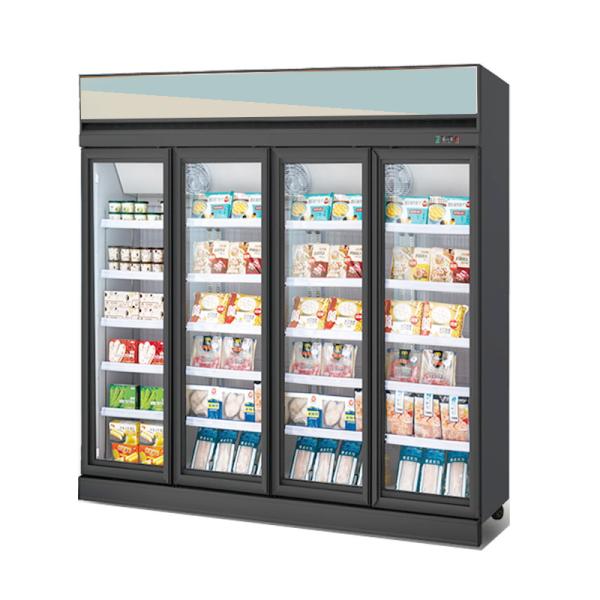 Buy cheap 1500L Commercial 4 Glass Doors Beverage Showcase Cooler Upright Display Freezer from wholesalers