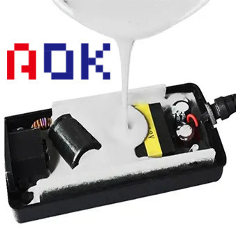 AOK White High Temperature Potting Compound , Electrically Insulating Thermal Silicone Glue