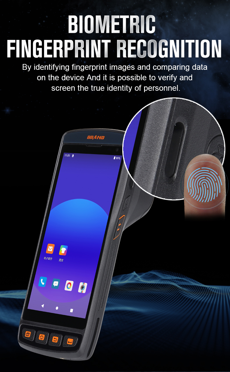 Rugged Style 5.5-Inch Android 11 Handheld Computer Pda Industrial Scanner With Printer NFC