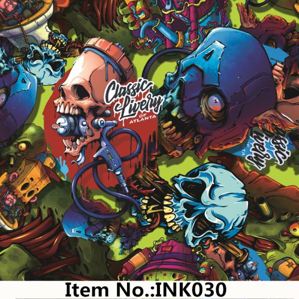 Buy cheap INK030 Horror Skull Cartoon Gun Hydrographic Water Transfer Printing Film from wholesalers