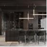 Buy cheap Luxury Home Furniture Modular Walnut Wood Veneer Matt Black Color Glass Door Kitchen Cabinet Modern Design from wholesalers