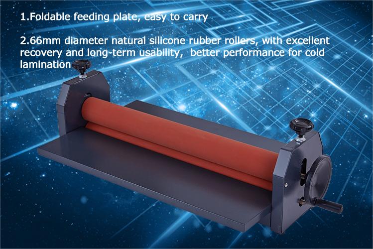 700mm Desktop Cold Roll Laminator with Rubber Rollers Max Laminating Width 700mm 17kg