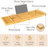 Buy cheap High Quality Bath Caddy Tray for Bathtub - Adjustable Bamboo Tray for Expandable Bathroom Accessories from wholesalers