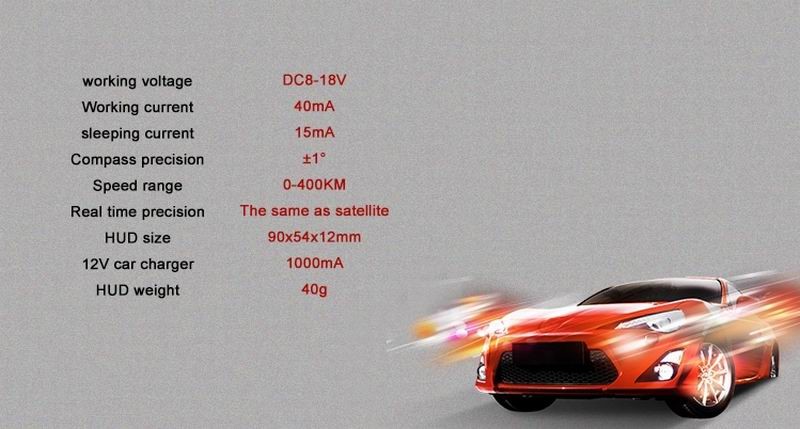 Ouchuangbo HUD 3.5 inch Car Head Up Display Windshield Projector Speedometer Overspeed - GPS Satellite 2 Dispaly Mode