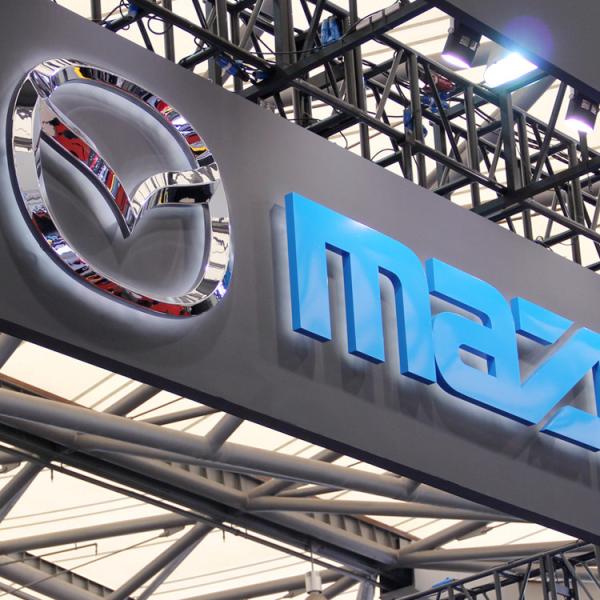 Buy cheap Mazda dealers Custom Vacuum forming Plastic 3D Car Logo Sign from wholesalers