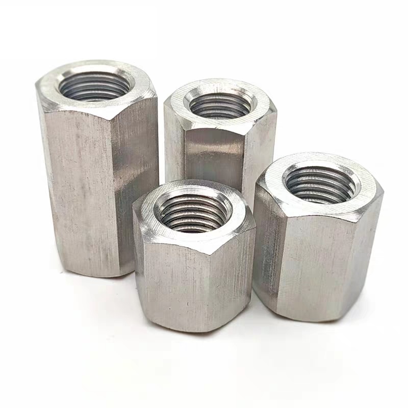 White Zinc Plated Hexagon Head Coupling Nut with Thickened Design and Steel Material