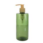 250ml Green cylindrical smooth with bamboo pump for shampoo lotion bottle