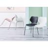 Buy cheap 44.5cm Metal Leg Dining Chair Black Stackable Plastic Patio Chairs from wholesalers