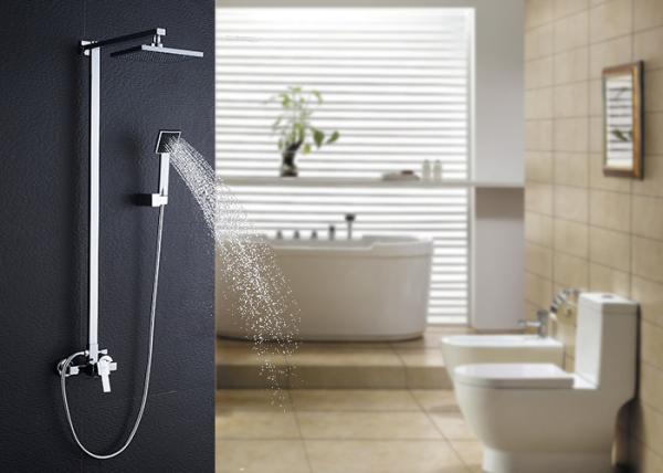 Buy cheap Brass Bathroom Square Shower Set , Thermostatic Shower Systems ROVATE from wholesalers