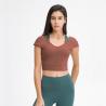 Buy cheap Ribbed Activewear T Shirts V Shaped Cross Back Outdoor Sports Crop Top from wholesalers