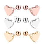 Sweet heart shape stud earrings rose gold plated earrings body piercing jewelry