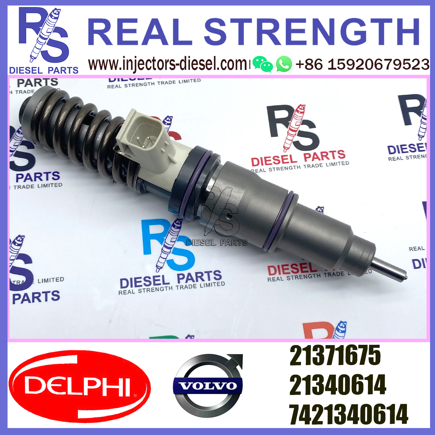 DELPHI 4pin 7421340614 21371675 Diesel pump Injector 7421340614 21340614 21371675 E3.18 for V-O-L-V MD13 EURO 4 HIGH POWER