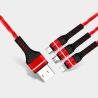 Buy cheap Black / Red 3 In 1 Braided Charging Cable 1M Length USB 2.0 Fast Charging Cable from wholesalers