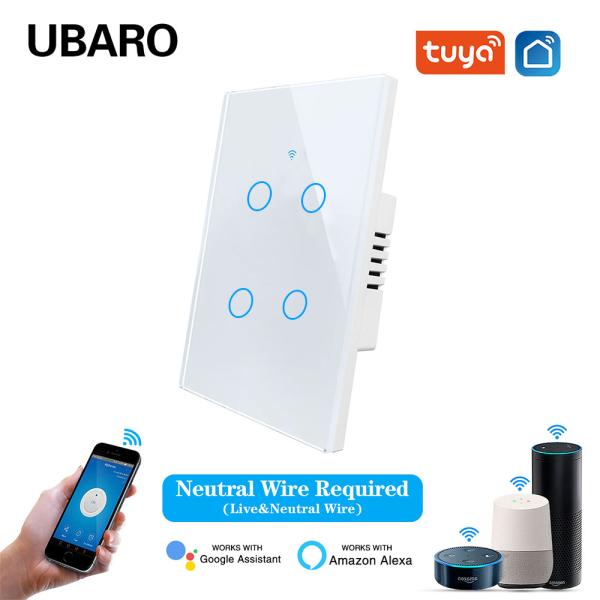 Buy cheap 4Gang Tuya Smart Home Wall Mountable Light Switch With Voice/Remote Control AC100-240Vac 10A 600W/Gang US/BR Standard from wholesalers