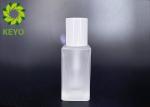 30ml Frosted Square Glass Foundation Bottle With White Pump And Cap