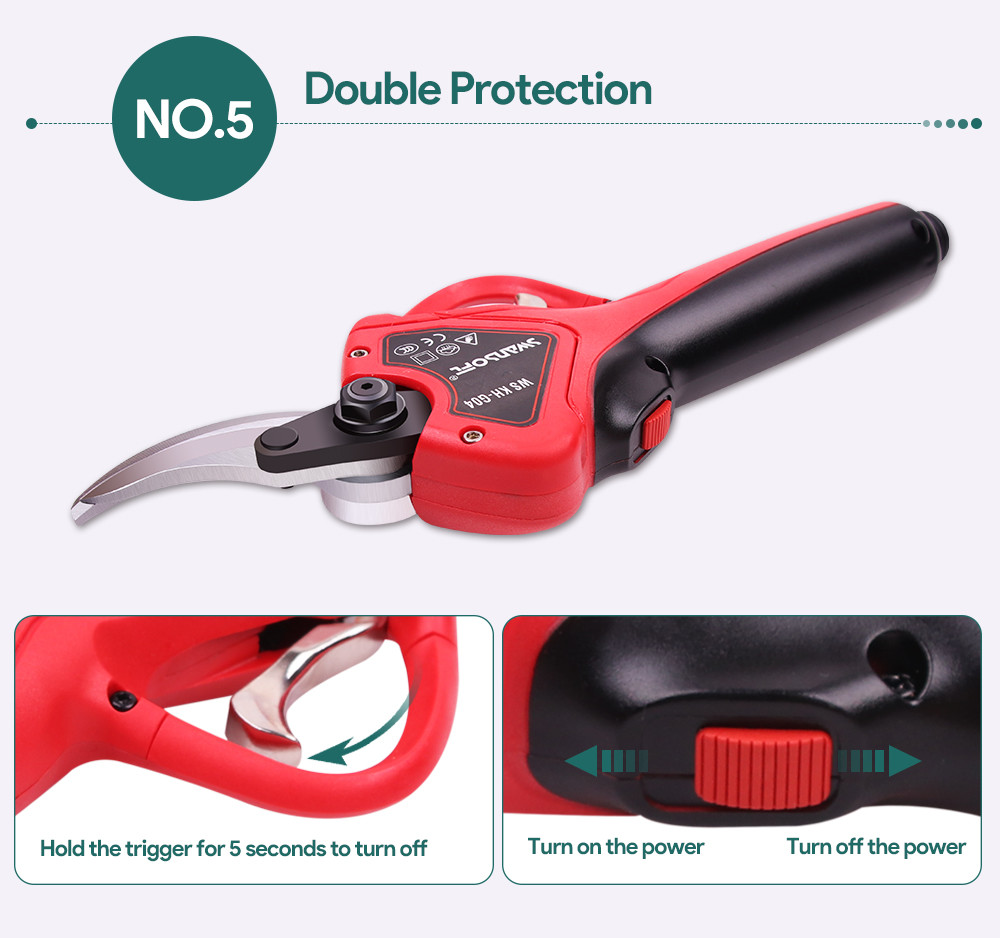 Swansoft LED Display lihium Battery Shear diameter 40MM apple tree Electric Pruning Shears Electric Pruner