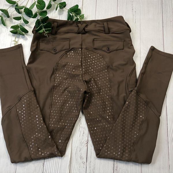 Buy cheap Dark Brown Four Way Stretch Equestrian Tights Full Silicone Women Riding Leggings from wholesalers