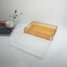 Buy cheap Transparent Yellow Acrylic Lucite Serving Tray With Handle For Hotel Restaurant Home from wholesalers