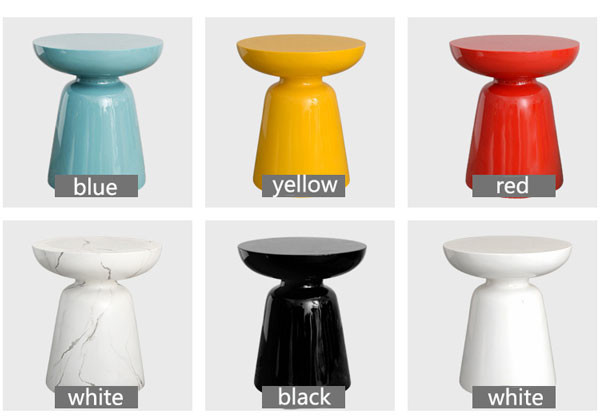 Nordic Light Fiberglass Side Table Round Luxury Style 40*45CM