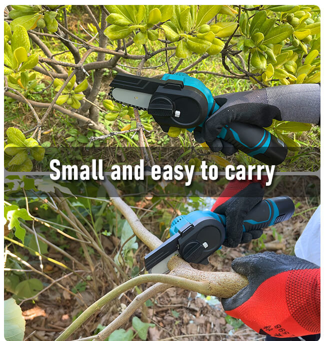 Power Garden Tools Electric Chainsaw 21V 3Inch Mini Cordless 1500Mah Lithium Ion Battery