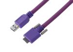 28AWG 6.8mm USB 3.0 Right Angle Male Cable With Recessed Screws