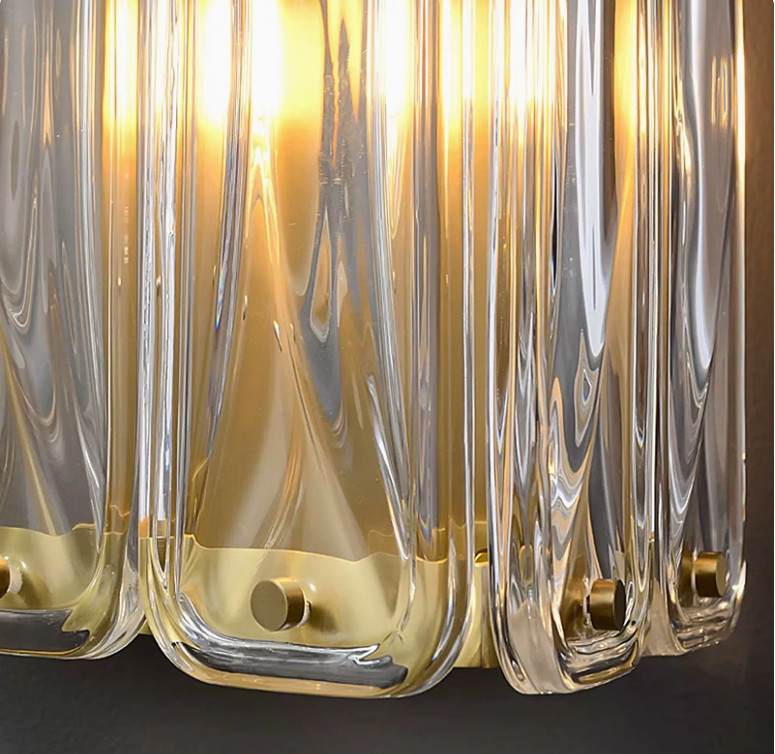Crystal wall lamp postmodern simple living room TV wall background lamp light luxury atmosphere long strip bedroom bedside lamp