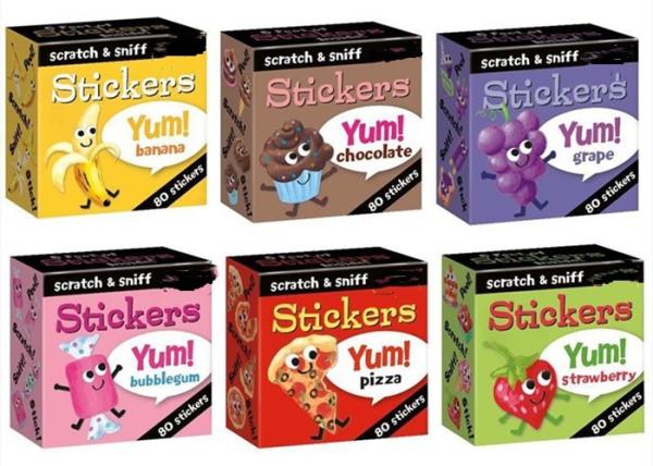 Rolled Scratch Sniff 7'' X 3.5'' Custom Paper Stickers Cartoon Character