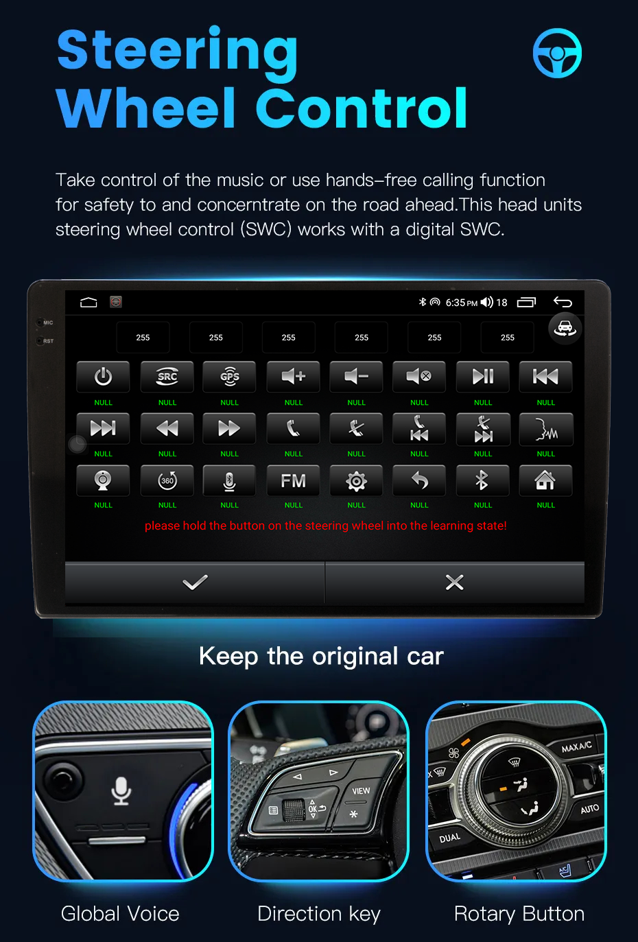 Universal Year 2000*1200 Android Screen Car GPS Navigation System with Built-in ROHM DSP