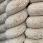 Orange Cream Fluffy Fabric Material Blanket Fuzzy Upholstery Fabric
