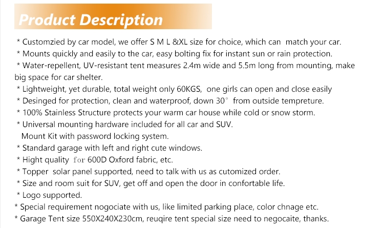 Manual Operation Canopy Carport Good Awning Canopy for Electric 2 Car Parking Pergola