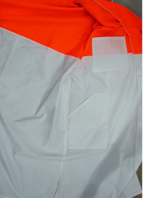 Food Dust Safety Protective Clothing Two Tone Color With Metal Snaps